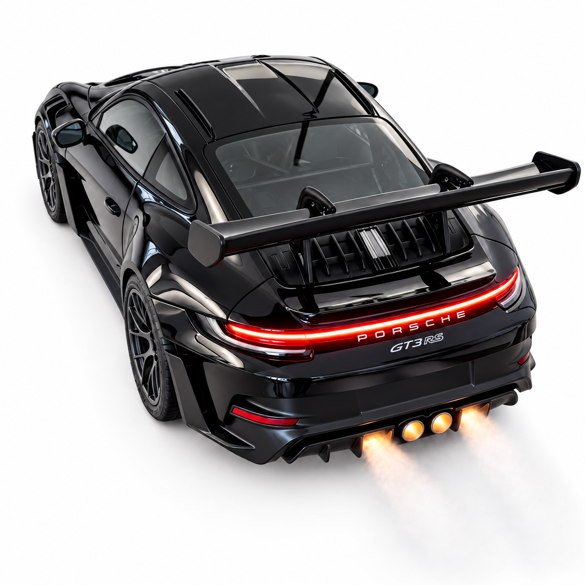 TurboMist supercar humidifier with glowing taillights and exhaust mist